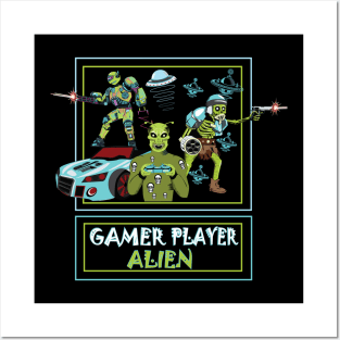 Gamer Player Alien Posters and Art